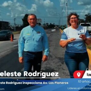 Alcaldesa María Celeste Rodríguez inspecciona Av. Los Pioneros