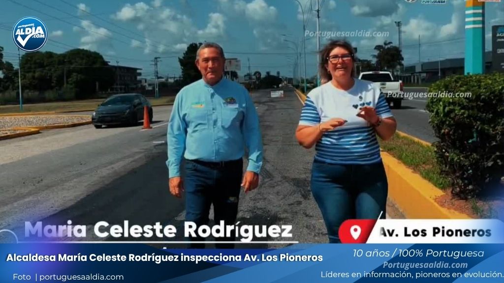 Alcaldesa María Celeste Rodríguez inspecciona Av. Los Pioneros