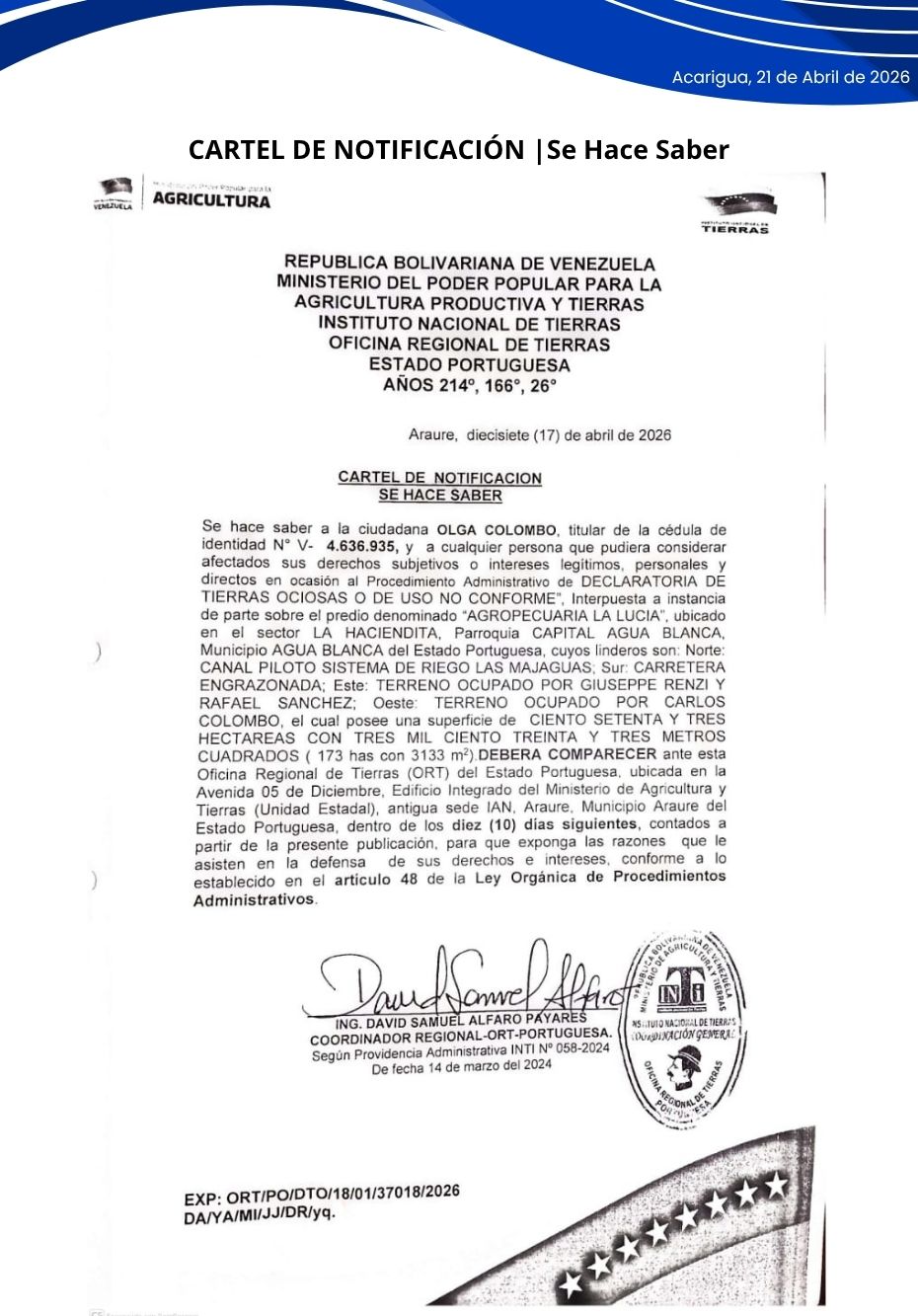 "AGROPECUARIA LA LUCIA"