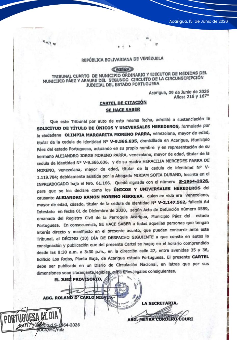 Cartel de Notificicacion