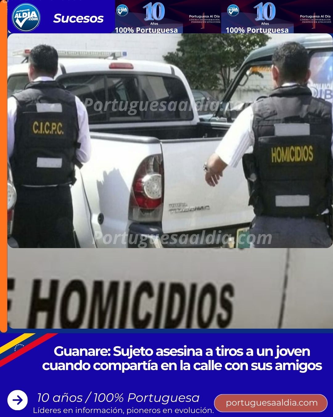 Guanare: Sujeto asesina a tiros a un joven cuando compartía en la calle con sus amigos