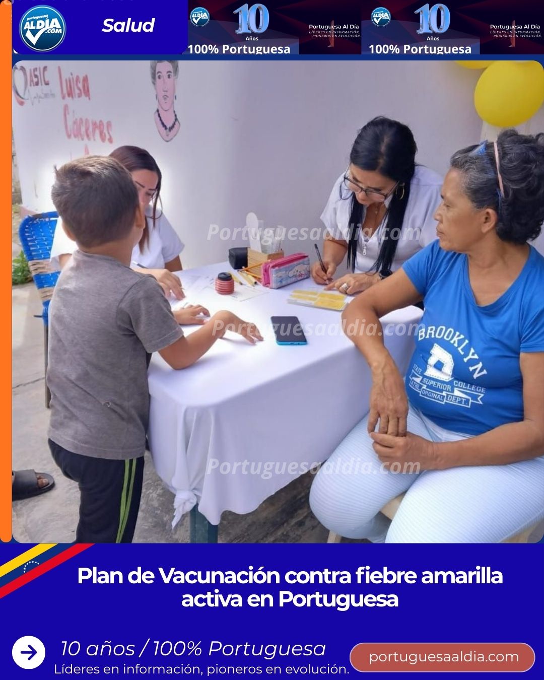 Plan de Vacunación contra fiebre amarilla activa en Portuguesa